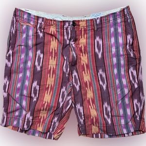 Polo Ralph Lauren Mens Shorts 34 Red Aztec Pattern Southwest Twill Drawstring